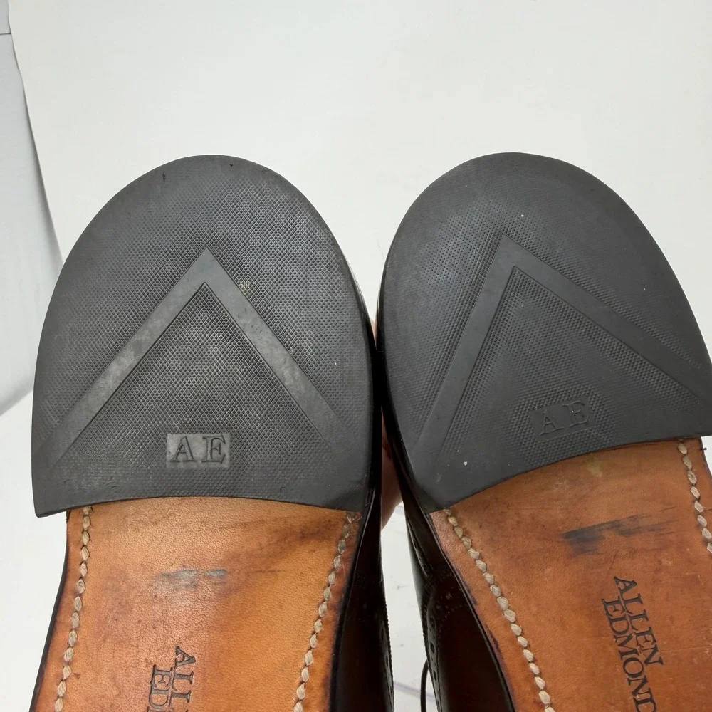 Allen Edmonds Chester Brown Leather Wingtip Oxford Dress Shoes Mens 13 A